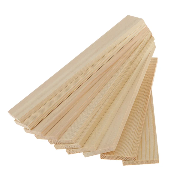 Premium Material Maxbell 10 Pieces 20cm Natural Pine Wood Rectangle Board Panel for Arts Craft Detailed