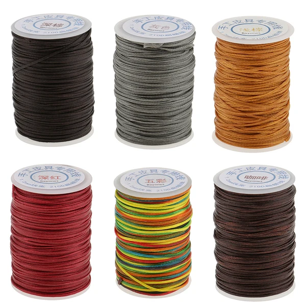 Next-Generation Maxbell 70 Meters Flat Line Waxed Thread For Leather Craft 1.2mm gray Genuine