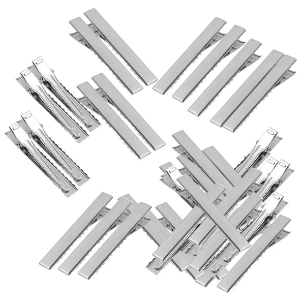Official Maxbell 50pcs Assorted Size Flat Single Prong Metal Alligator Hair Clips 46mm Comfortable
