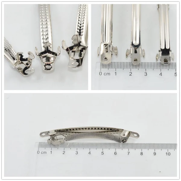 Organic Maxbell 10pcs Silver French Style Hair Clips Hair Grip Barrettes Bows DIY Craft 8cm Effective