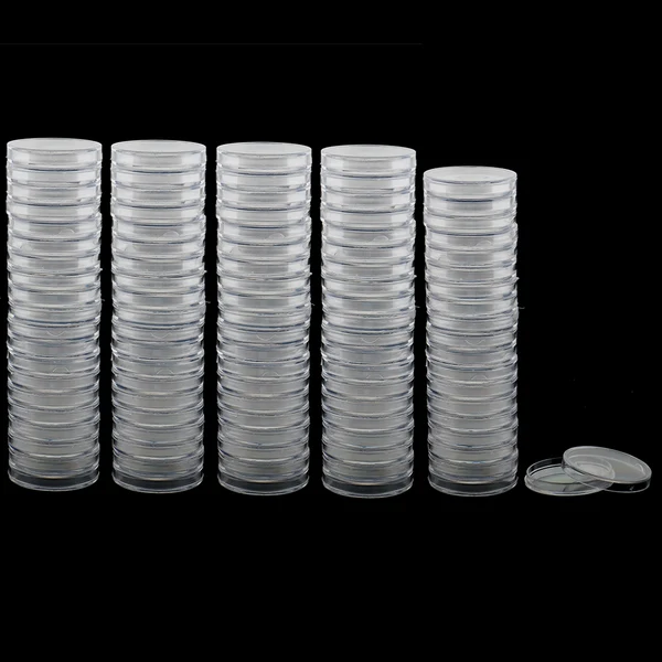 Expertly Made Maxbell 100pcs Clear Round Plastic Coin Capsules Container Storage Holder Case 38mm Easy-to-Use