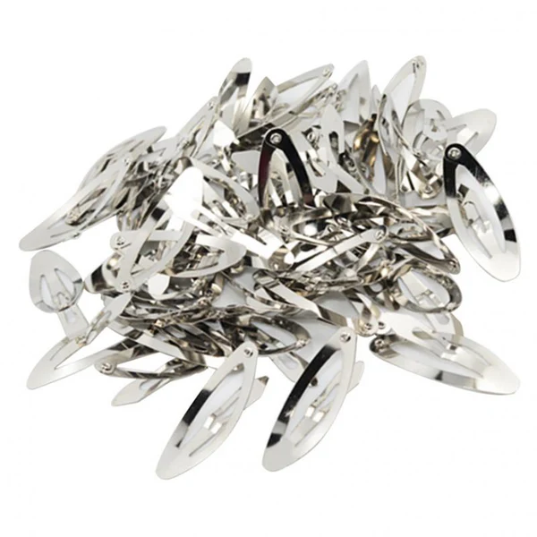 Powerful Maxbell 50pcs Rounded Snap Clip Oval Silver Metal Hair Bow Click Barrette DIY 5cm Green