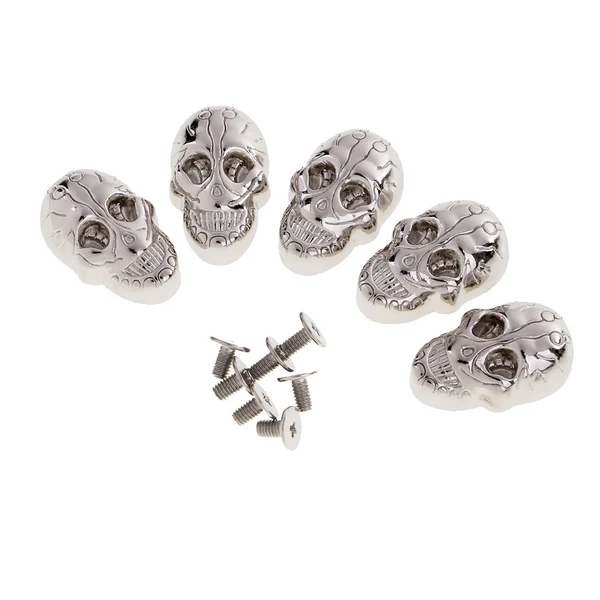 Advanced Maxbell 5 Set Skull Head Screwback Studs Punk Rivets for Bag Shoes Leathercraft Silver Trusted