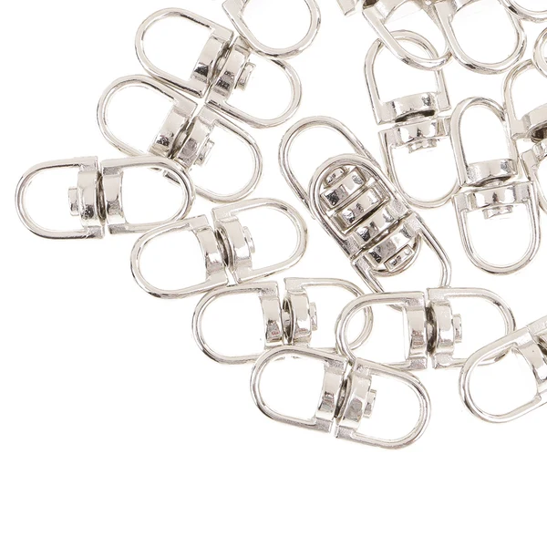 Natural Maxbell 50 Pieces Swivel Key Ring Connectors Two Ended Key Chain Links 12mm silver Dependable