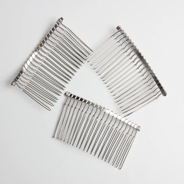 Minimalist Maxbell 10 Pieces Alloy Hair Comb Women Hair Comb Wedding For Jewelry Making silver Responsible