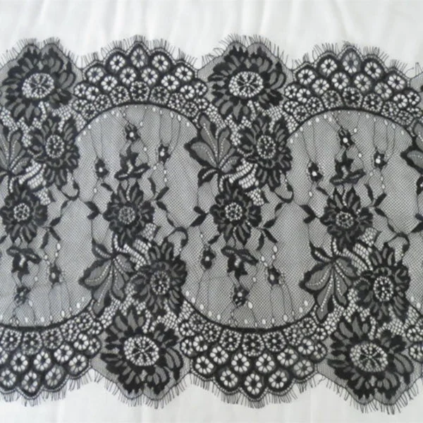 Unique Maxbell 3 Yards Eyelash Lace Trim Ribbon Applique for Sewing Craft 33cm Wide Black Casual