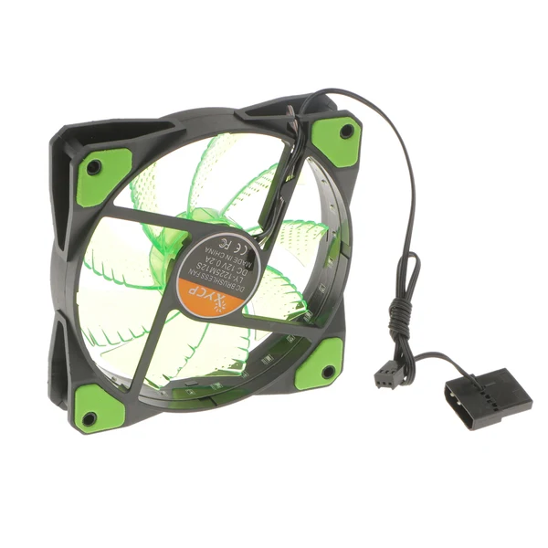 Verified Maxbell 3-4Pin 15 LED Light Neon Quite 120mm PC Computer Case CPU Cooling Fan Green Excellent
