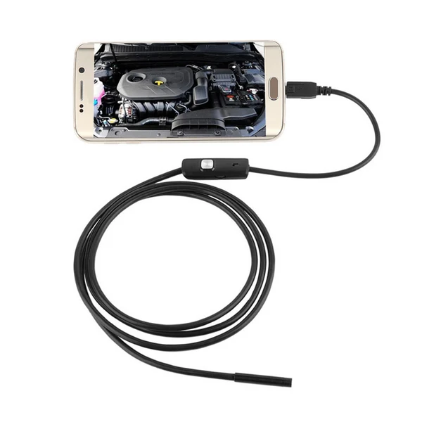 Natural 5.5mm 6 LED Android PC Waterproof Inspection Borescope Camera 5M Black Convenient
