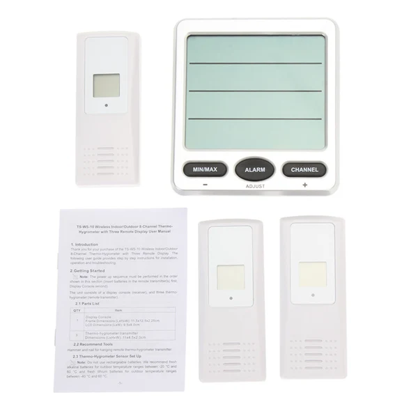 Responsible Maxbell LCD Digital Thermometer Indoor Outdoor Wireless Weather Station 8-Channel Thermo-Hygrometer Eco-Friendly