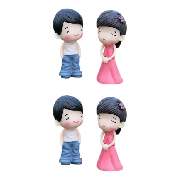 Original Maxbell 2 pairs Boys and Girls Mini Statue Bonsai Fairy Garden Micro Landscape Decor Durable