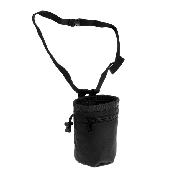 Fast Maxbell 4.1 x 5.8 Cylindrical Oxford Cloth Rock Climbing Chalk Bag with Zipper Pocket Drawstring Adjustable Waist Belt - Black Exclusive