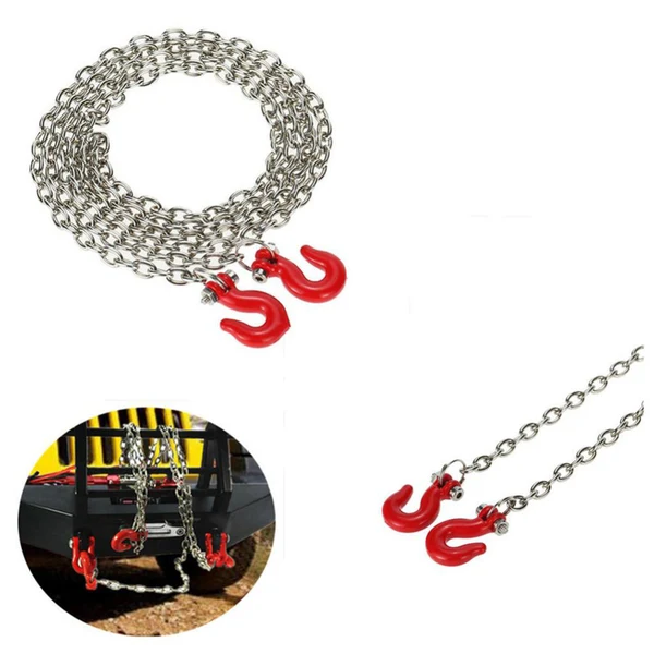 Safe Maxbell Pair of RC Tow Chain with Trailer Hook Tow Shackle Bracket for 1 10 Axial SCX10 RC4WD D90 RC Rock Crawler Car Parts DIY Authentic