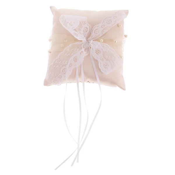 Practical Maxbell Wedding Ceremony Party Satin Bow Lace Ring Bearer Pillow Cushion 15 x 15 cm Organic