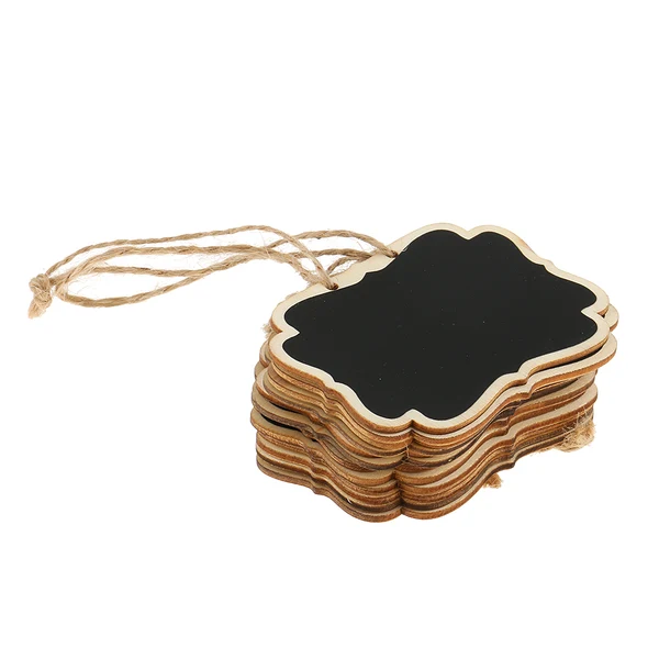 Smooth Maxbell 12 Pieces Blackboard Tags Double Sides Wooden Hanging Decoration for Crafts Effective
