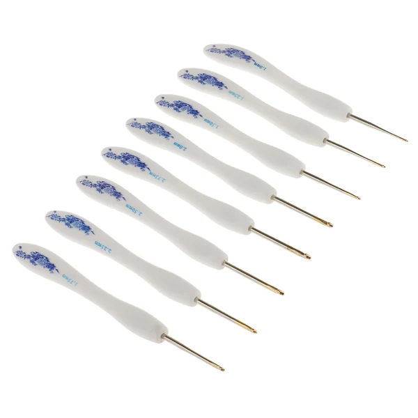 Superior Maxbell 8 Sizes Crochet Hooks Needles Set with Soft Grip Handle 1.0-2.75mm Durable