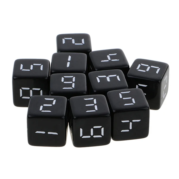 Solid Maxbell 10 Pieces 16mm D6 Dice Six Sided Die Black with White Numbers for RPG Board Games Soft