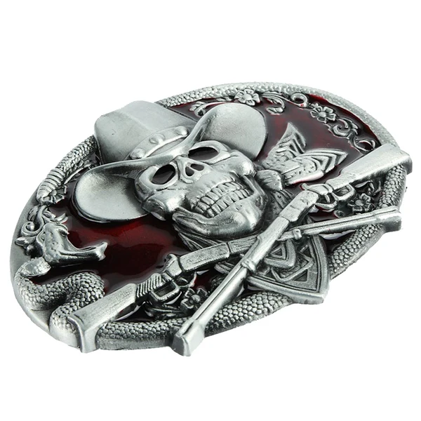 World-Class Maxbell Gothic Skeleton Ghost Head Halloween Hip Hop Cowboy Biker Mens Belt Buckle Contemporary