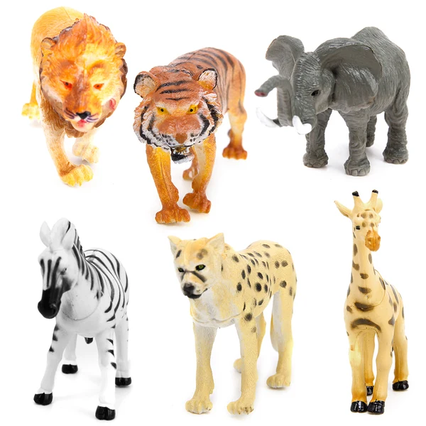 Verified Maxbell Lot 6 Plastic Wild Animals Zoo Safari Figure Model Zebra Lion Tiger Elephant Functional