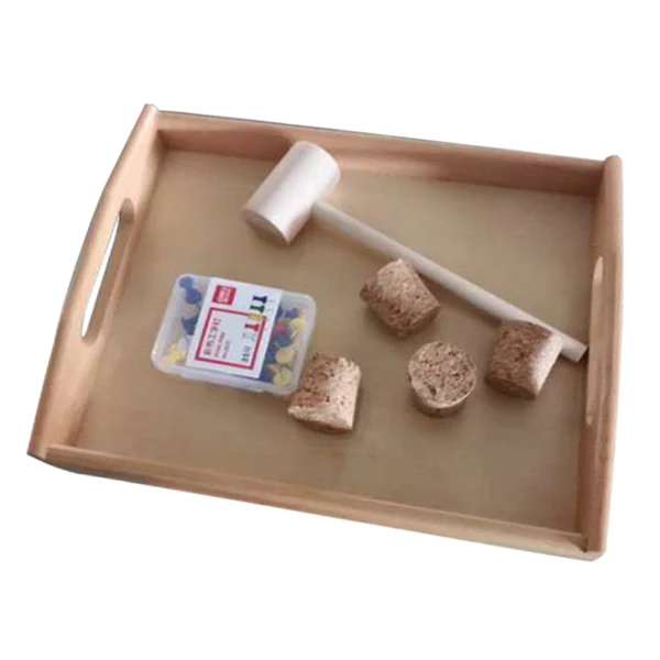 World-Class Maxbell Wood Tray Montessori Daily Life Training Beating Nails for Kids Educational Comfortable