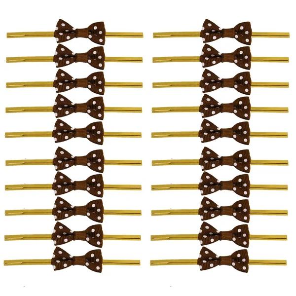 Smooth Maxbell Maxbell SEt Of 20PCS Twist Ties Candy Bag Cake Props Wedding Birthday Party Supplies Brown With White Dots Official