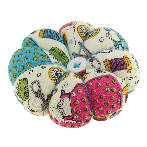 Clean Maxbell Fabric Coated Pumpkin Shaped Wrist Wearable Pin Cushion for DIY Needlework Casual