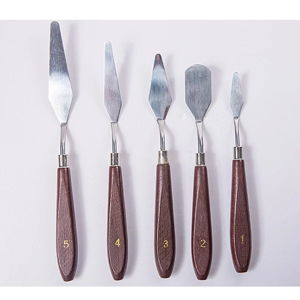 Fine Crafted Maxbell Stainless Steel Palette Knife Scraper Set Spatula for Artist Oil Painting Smooth