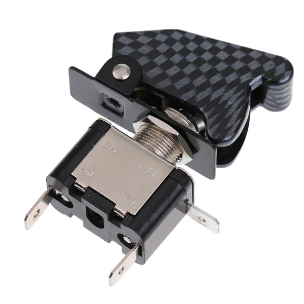 Unique Maxbell Carbon Fiber Cover Car Truck Red LED Rocker Toggle Switch On OF Control 12V Solid