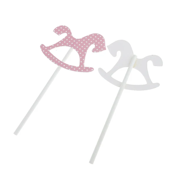 Excellent Maxbell 30pcs Paper Horse Cupcake Picks Cake Toppers Party Baby Shower Pink Quality