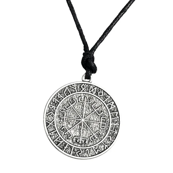 Modern Maxbell Guidepost Compass Talisman Viking Protection Elder Futhark Pendant Necklace Unisex Jewelry Powerful