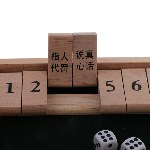 Original Maxbell Wooden Drinking Game Shut The Box Set W Dice Number Puzzle Game Kids Gift Casual