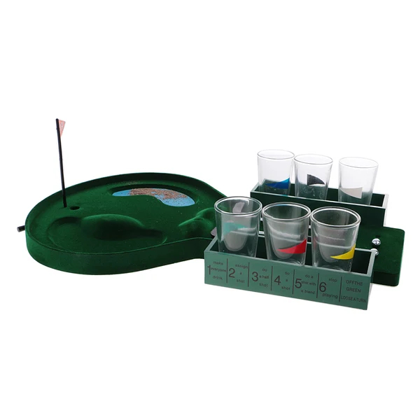 Premium Material Maxbell Mini Table Golf Drinking Game Set with Shot Glasses 2 Putters 2 Balls Adults Party Supplies Toys Gifts Family Indoor Board Games Expertly Made