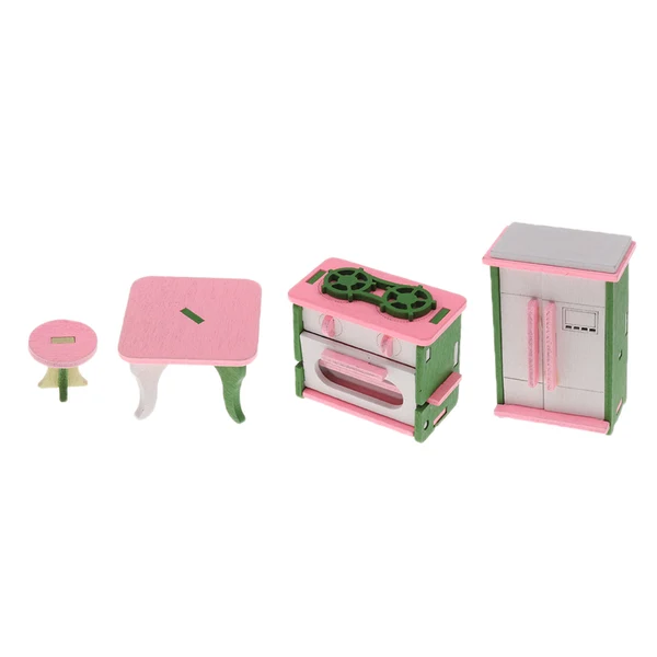 Fine Crafted Maxbell Lot 4 Pieces Wooden Doll House Miniature Furniture Kids Pretend Play Toys Elite
