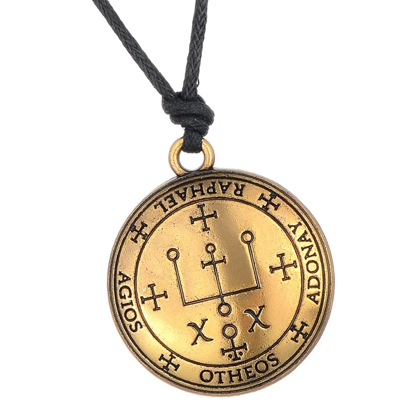 Proven Maxbell Metal Sigil of Archangel Amulet Round Pendant Necklace Talisman Charms Fashion Prestigious