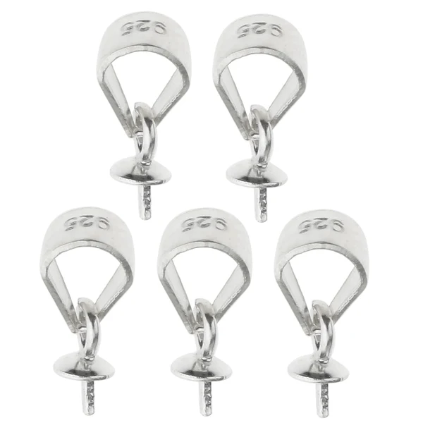 Exclusive Maxbell 10 Pieces Pendant Clip Pendant Clasp Pinch Clip Bail Pendant Connector Silver Green