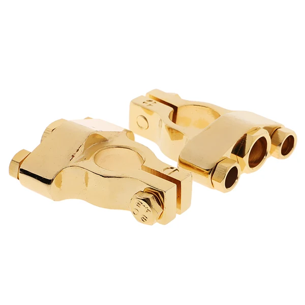 Environmentally Friendly Maxbell 2 Pieces Gold Plated Car Audio 0 4 8 Gauge Battery Terminal Clamp Clip Connector Easy-to-Use