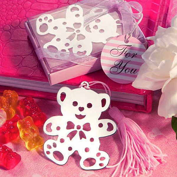 Reliable Maxbell Lovely Bear Bookmark Label With Tassels Stationary Wedding Party Supplies Ceremony Gift Silver Professional