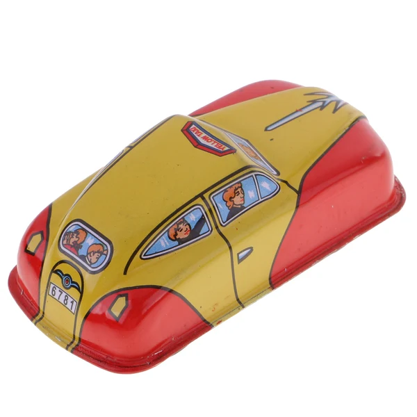 Soft Maxbell Vintage Tin Toys Blue Taxi Car Model with Wind Up Key Collectible Toys Gifts Verified