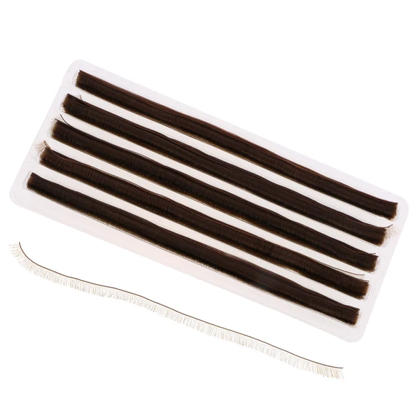 Maxbell 200Pcs Natural False Eyelashes Eye Lashes Strips for BJD Baby Doll 20cm length Makeup Accessory Tawny Original
