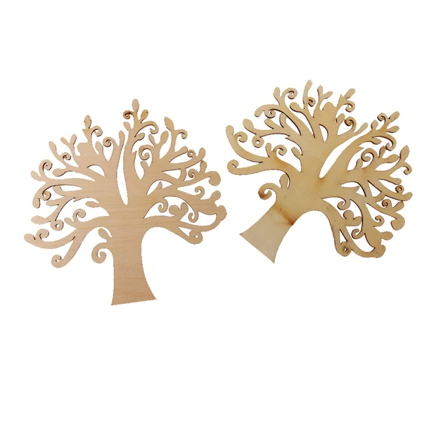 Selected Maxbell 10 Pieces Unpainted Blank Wood Wooden Tree Embellishments for DIY Crafts Effective