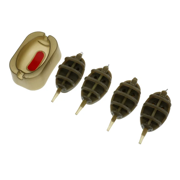 Fine Crafted Maxbell 4Pcs Set 15g 20g 25g 35g Carp Fishing Feeder Set Lead Sinker with Mould Classic