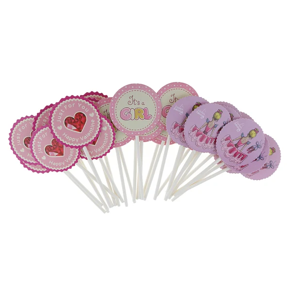 Elegant Maxbell Pack of 30 It's a Girl Happy Valentine Cake Topper Baby Announcement Cupcake Picks Luxury