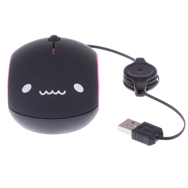 Green Maxbell USB 2.0 Mouse Retractable Cable Optical Scroll Wheel for Computer PC Notebook Flexible