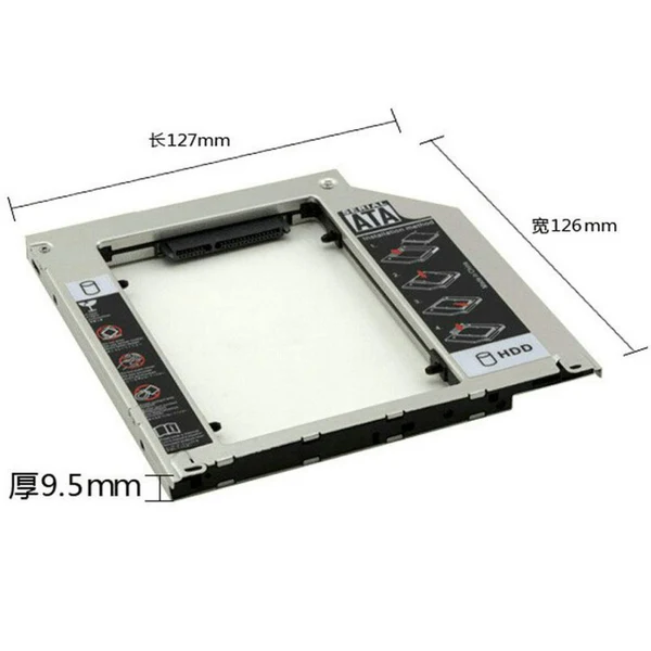 Lightweight Maxbell Hard Drives Caddy Tray HDD SSD Enclosure Case Optical Bay for 9.5mm iPad Macbook Smart