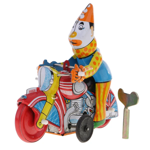 Exceptional Maxbell Clown On Motorcycle Tin Toy Collectible Clockwork Wind Up Toys for Kids Gift Outstanding