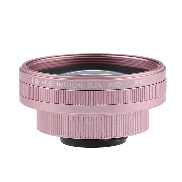 Optimized Maxbell HD 0.6X Wide-angle Lens Without Distortion Clip-on w Protective Bag for for Samsung Huawei Smart Phone Rose Gold Original Design