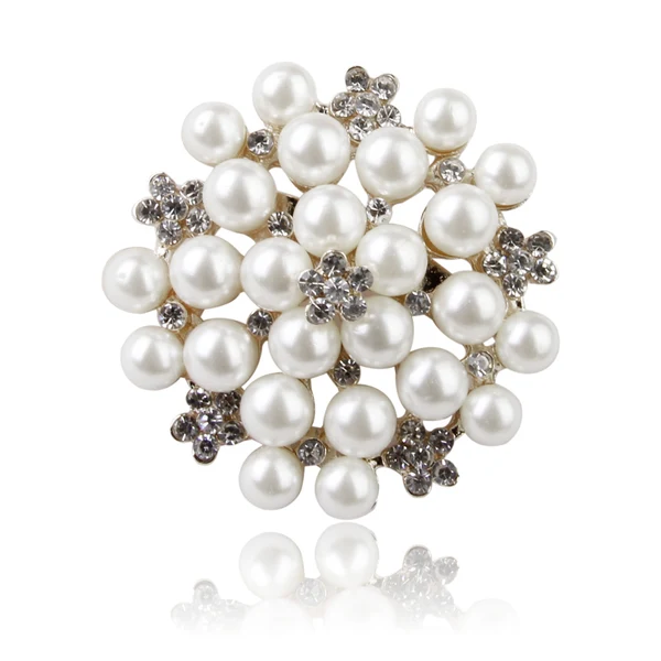 Practical Maxbell Women Girls Ladies Fashionable Crystal Faux Pearl Brooch Pin Wedding Bridal Supplies Certified