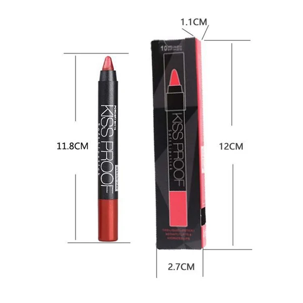 Smooth Maxbell Set of 12 Color Matte Lip Pencil Lipsticks Blush Makeup Pen Eyeshadow Crayon Efficient