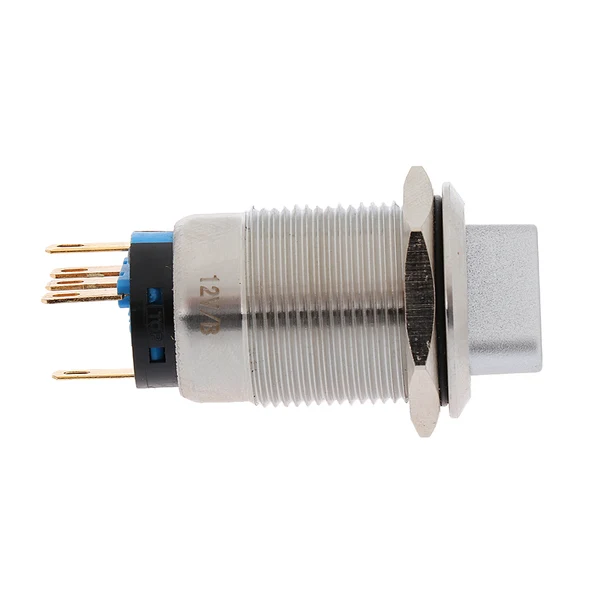 Premium Material Maxbell 19mm Mounted Thread 3 Pole SPDT 2 Positions Self Locking Latching On Off Rotary Switch 1NO 1NC Safe