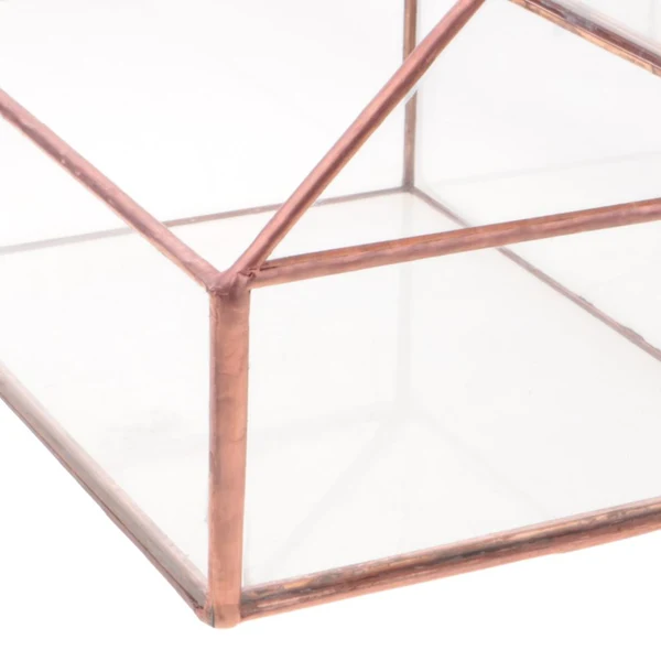 Original Design 2xBronze Glass Open Geometric Terrarium Container Succulent Planter Tabletop Next-Generation