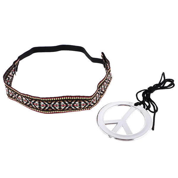 Secure Maxbell Unisex Women Men Peace Signs Necklace Headband Set Jewelry Accessories Original